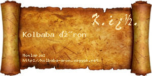 Kolbaba Áron névjegykártya